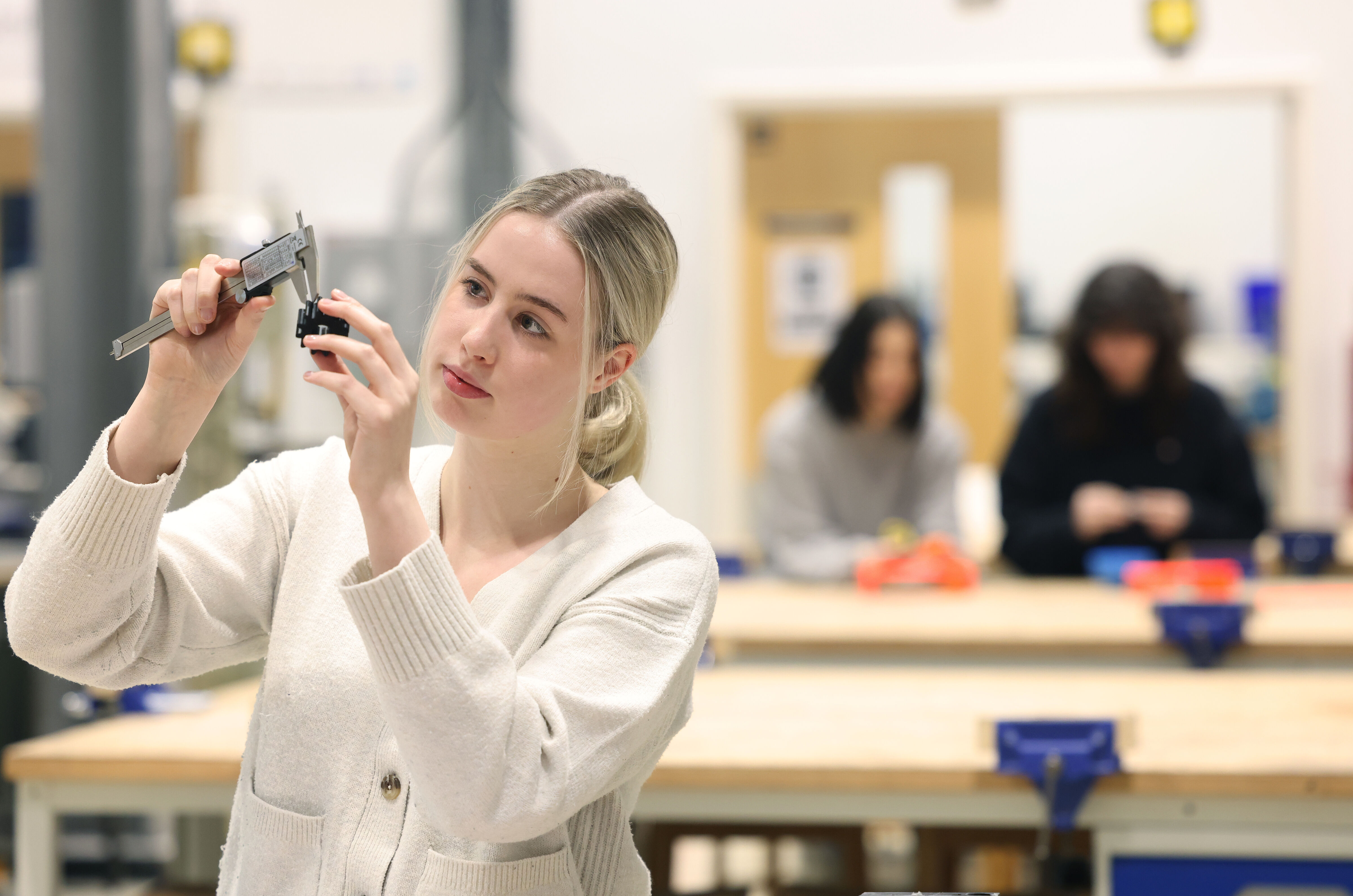 A student doing practical work